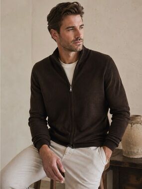 100% Merino wool || Italy full zip sweater turtle neck